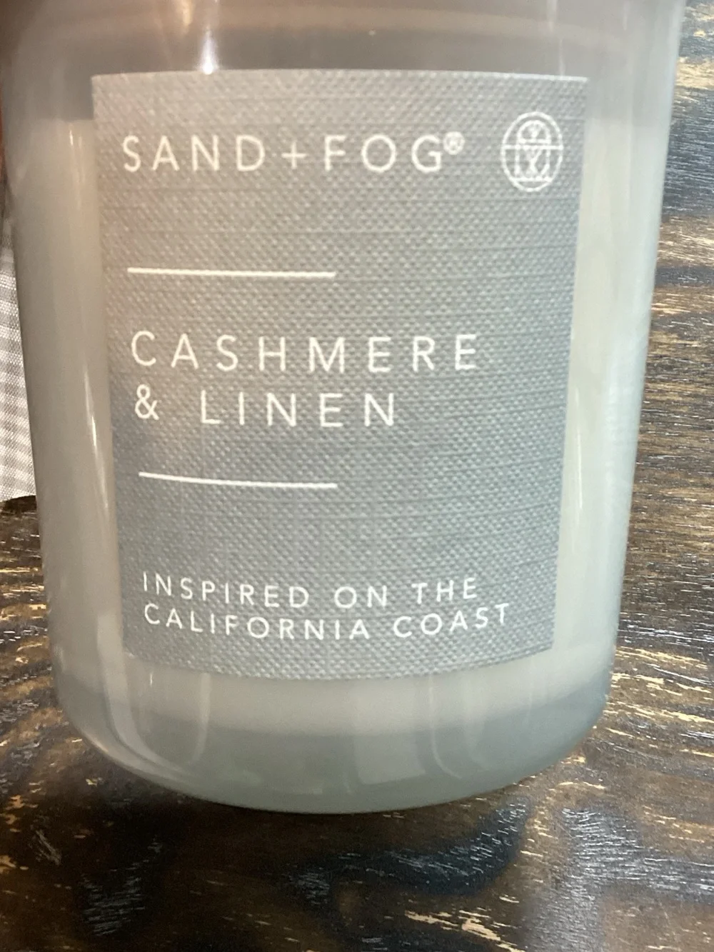 Sand + Fog Cashmere & Linen Scented Candle with Wood Lid